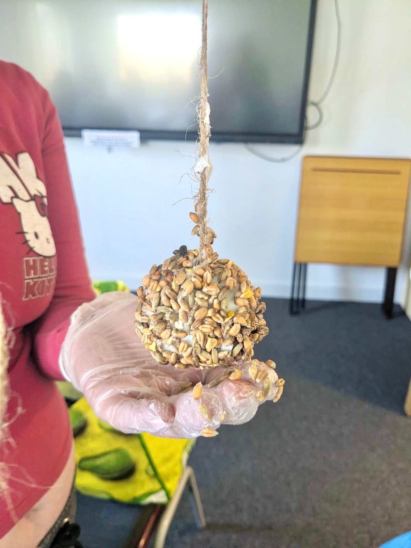 A bird feeder made by a participant during a Balance and Bloom workshop